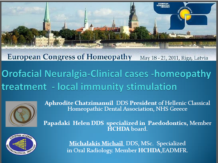 Orofacial Neuralgia-Clinical cases - Homeopathy treatment - Local Immunity stimulation